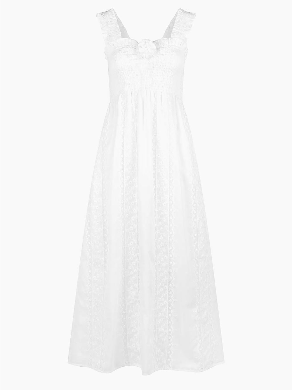Hill House Home The Rosetta Nap Dress - White Voile Broderie Size L - Picture 3 of 10
